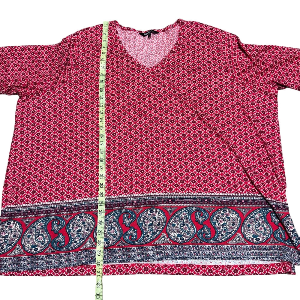 Ulla Popken Floral & Paisley Vneck Cotton Blouse Top Women Size 28/30 - Picture 10 of 12